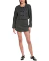 Reveriee 2pc Top & Skirt Set In Grey
