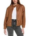 Reveriee Band Collar Jacket In Brown