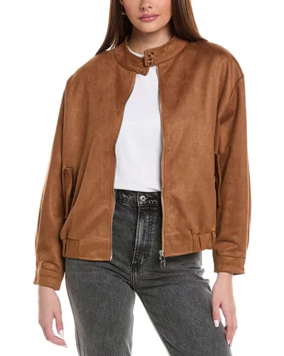 Reveriee Band Collar Jacket In Brown