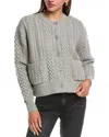 Reveriee Long Sleeve Cardigan In Grey