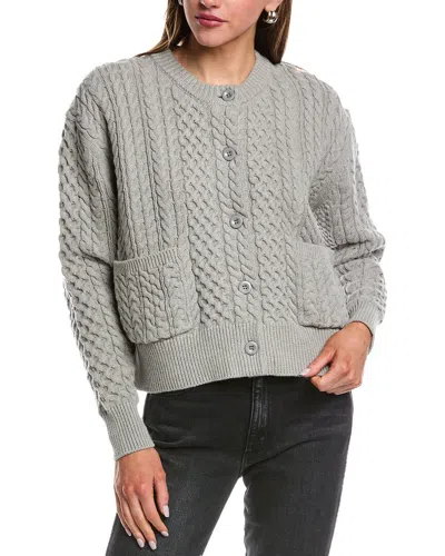 Reveriee Long Sleeve Cardigan In Grey