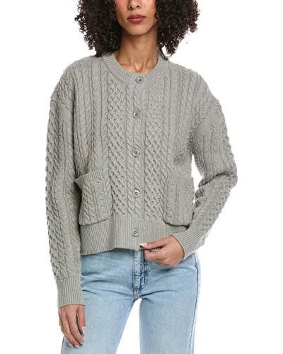 Reveriee Cable Knit Cardigan In Black