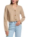 Reveriee Long Sleeve Cardigan In Brown