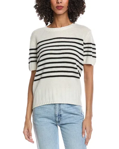 Reveriee Cashmere Crewneck Sweater In White