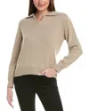 Reveriee Collared Sweater In Beige