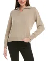 Reveriee Collared Sweater In Beige