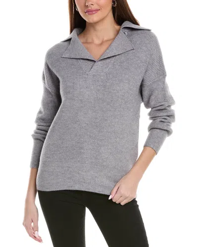 Reveriee Collared Sweater In Grey