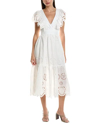 Reveriee Eyelet Maxi Dress In White | ModeSens