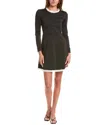 Reveriee Eyelet Trim Mini Dress In Black