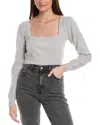 Reveriee Fuzzy Top In Grey