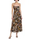 Reveriee Halter Midi Dress In Multi