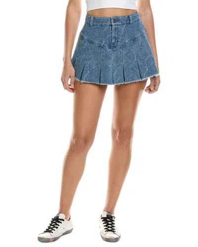 REVERIEE JACQUARD DENIM MINI SKIRT