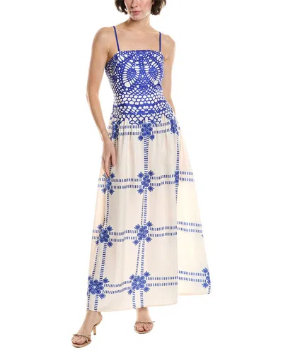Reveriee Linen-blend Maxi Dress In Multi