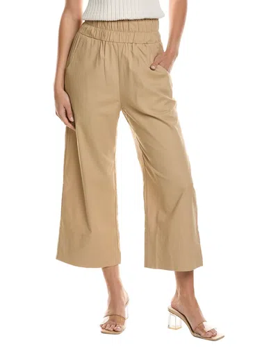 Reveriee Linen-blend Pant In Brown