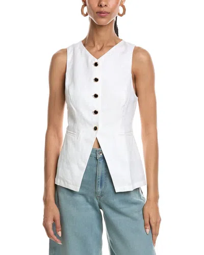 Reveriee Linen Vest In White