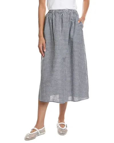 Reveriee Linen-blend Midi Skirt In Multi