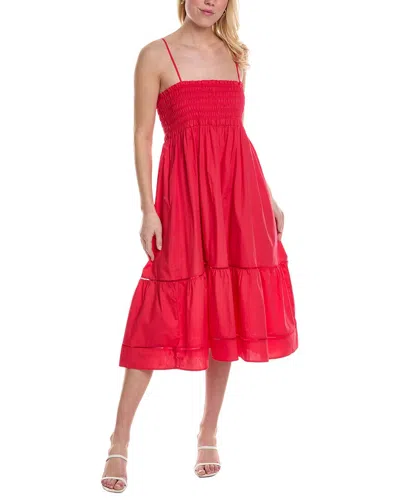 Reveriee Midi Dress In Red