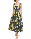 Reveriee Midi Dress In Yellow