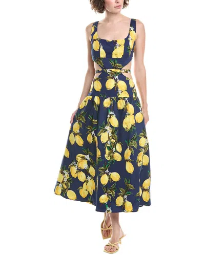 Reveriee Midi Dress In Yellow