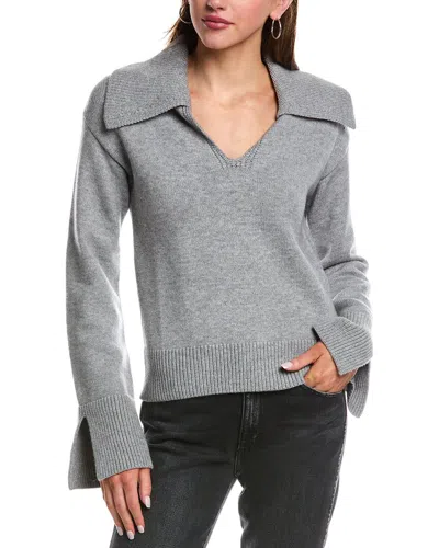 Reveriee Long Sleeve Cardigan In Grey