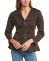 Reveriee Ponte Jacket In Brown
