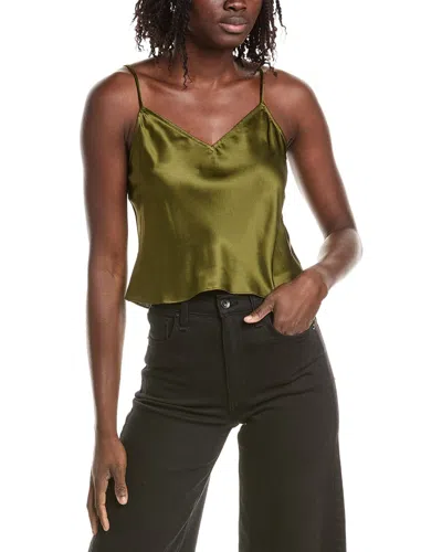 Reveriee Satin Silk Blouse In Green