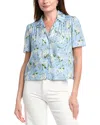 Reveriee Silk-blend Blouse In Blue