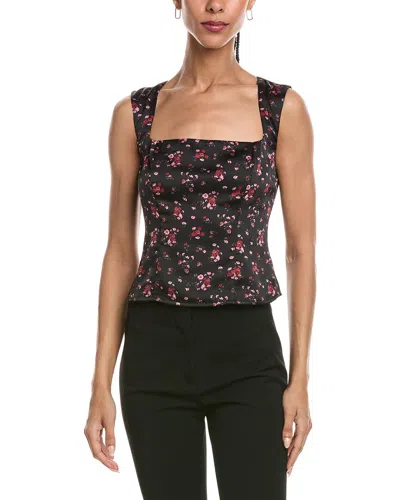 Reveriee Square Neck Sleeveless Top In Black