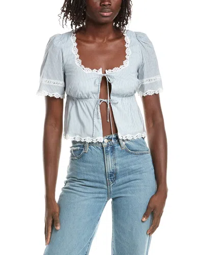 Reveriee Stripe Blouse In Gray