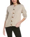 Reveriee Wool-blend Cardigan In Beige