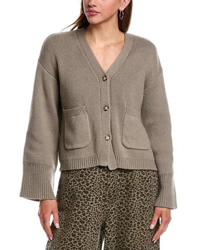 Reveriee Long Sleeve Cardigan In Grey