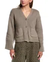Reveriee Long Sleeve Cardigan In Grey