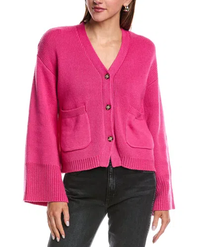 Reveriee Long Sleeve Cardigan In Pink