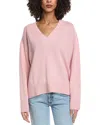 Reveriee Wool V-neck Sweater In Pink