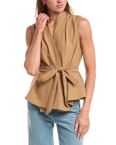 Reveriee Wrap Blouse In Brown