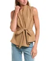 Reveriee Wrap Blouse In Brown