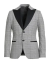 Reverse Man Blazer Black Size 40 Polyester, Viscose, Elastane In Gray