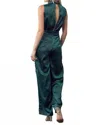 Reveuse Pleated Front Details Jumpsuit In Forest Green In Green