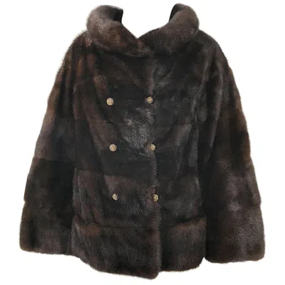 Pre-owned Revillon 1960s  Mink Mahogany Brown Female Pelt Vintage 60s Jacket Rhinestones