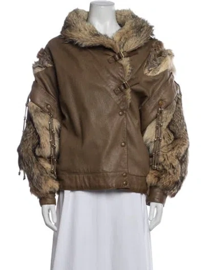 Pre-owned Revillon Faux Fur Jacket In Brown