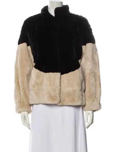 Pre-owned Revillon Faux Fur Jacket In Neutral