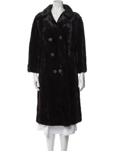Pre-owned Revillon Furs Mink Faux Fur Coat In Black