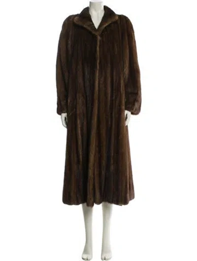 Pre-owned Revillon Furs Mink Faux Fur Coat In Brown
