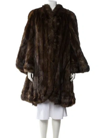 Pre-owned Revillon Furs Sable Fur Coat In Brown