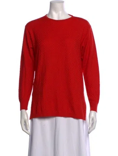 Pre-owned Revillon Merino Wool Patterned Sweater In Red