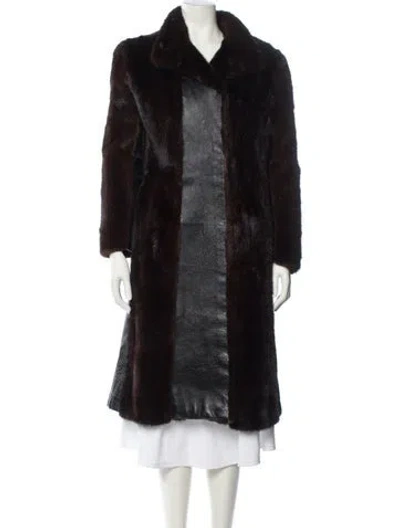 Pre-owned Revillon Mink Fur Coat In Black