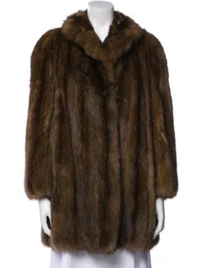 Pre-owned Revillon Sable Fur Coat In Brown