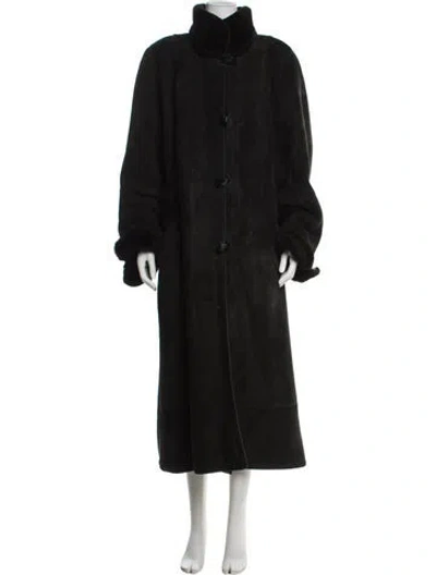 Pre-owned Revillon Suede Coat In Black