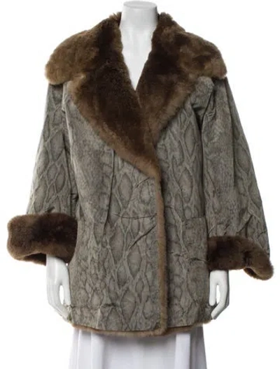 Pre-owned Revillon Vintage Fur Coat In Green