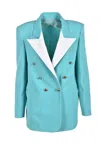 Revise Aqua Polyester Blend Jacket In Blue
